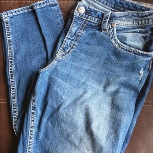 Silver Lola Distressed Boyfriend Skinny Jeans